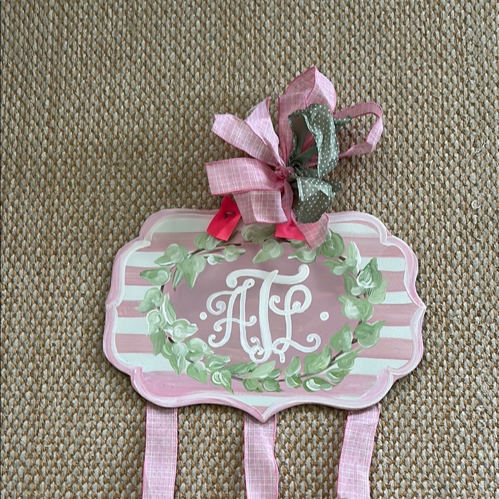Pink Floral Kids Hair Bow Holder